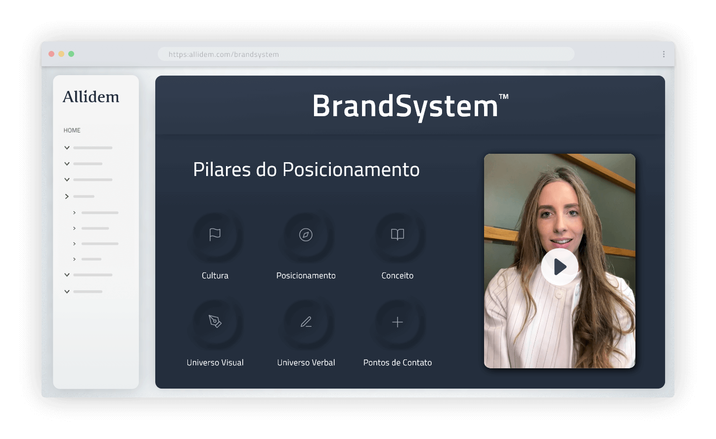 BrandSystem mostrando os pilares do posicionamento sendo mais que um brandbook de identidade visual BrandSystem mostrando os pilares do posicionamento sendo mais que um brandbook de identidade visual