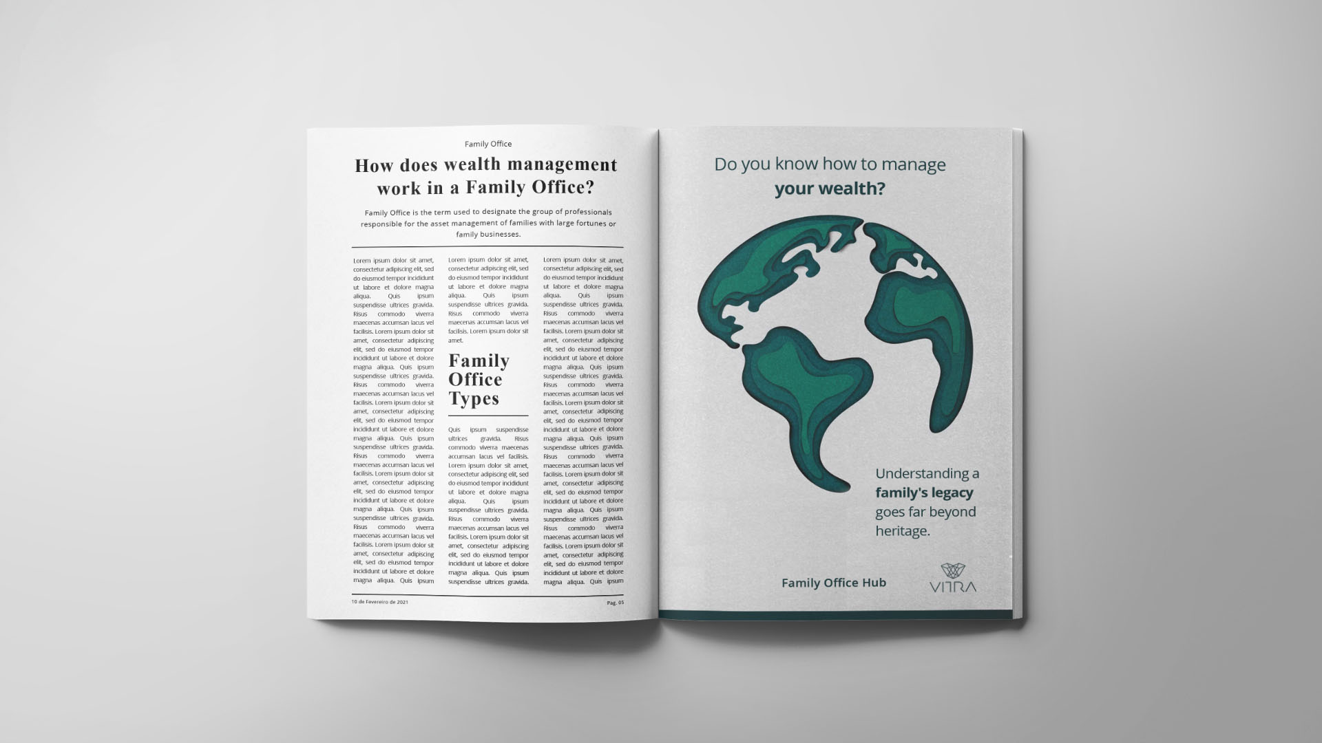 Anuncio em uma revista da Vitra capital "Do you know how to manage your wealth?" Anuncio em uma revista da Vitra capital "Do you know how to manage your wealth?"